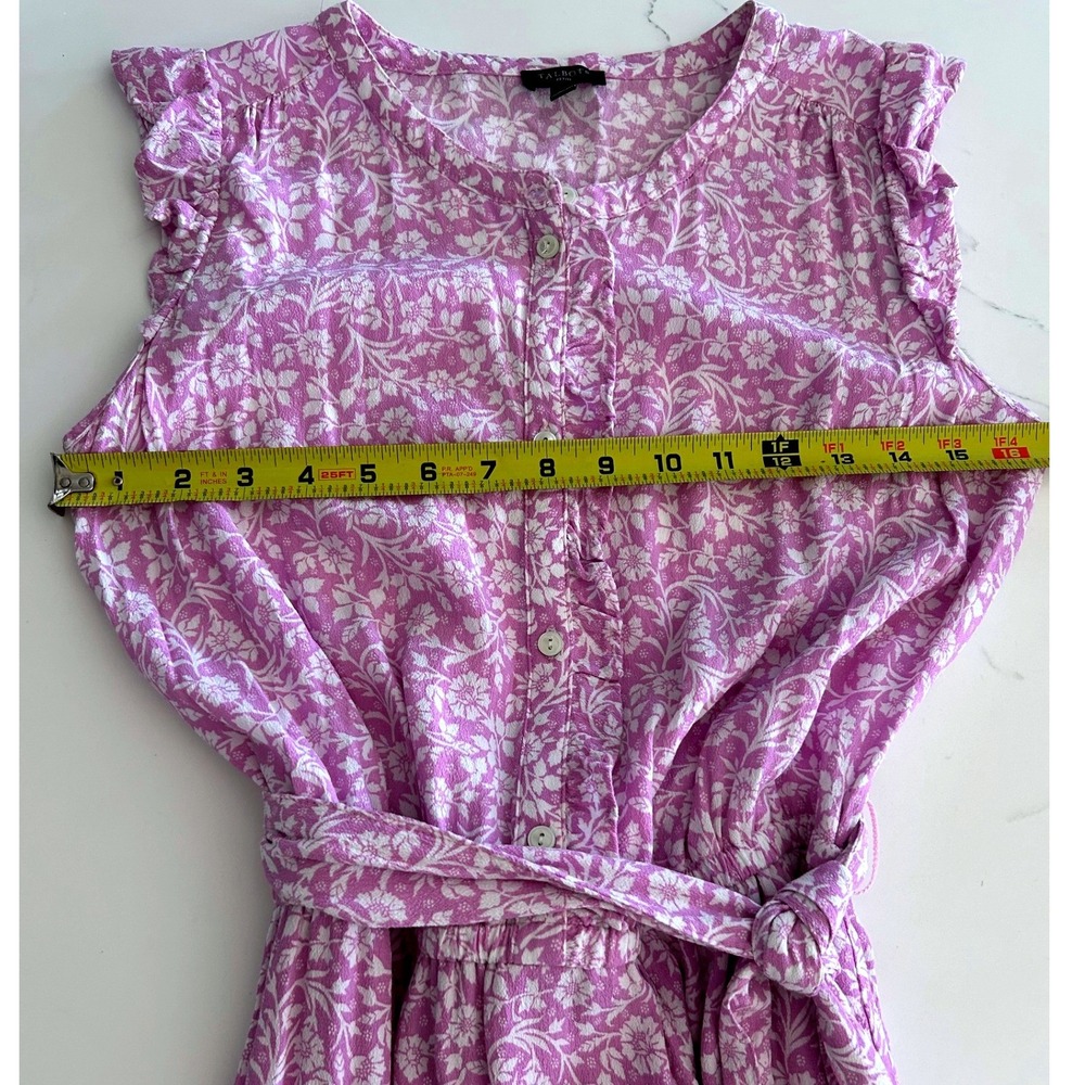 Talbots Petite Orchid Pink Floral Ruffle Tiered Midi Dress 6P Flutter Sleeve - Picture 8 of 11